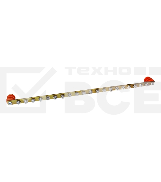 Шина заземления Lanmaster TWT-EBARH-1U-15X3/20 дл.482мм шир.15мм