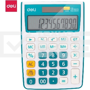 Калькулятор настольный Deli E1238/BLUE синий 12-разр.