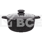 Кастрюля Maunfeld GALAXITE MF24GLX01CR 24 см, 4 л из литого алюминия со стеклянной крышкой, фото 1