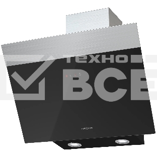 Вытяжка наклонная Krona Kristen 600 black/inox S сенсорное управление, чёрный