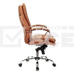 Кресло руководителя Бюрократ T-9950 Leather Ontano рыжий, кожа, крестовина хром, фото11