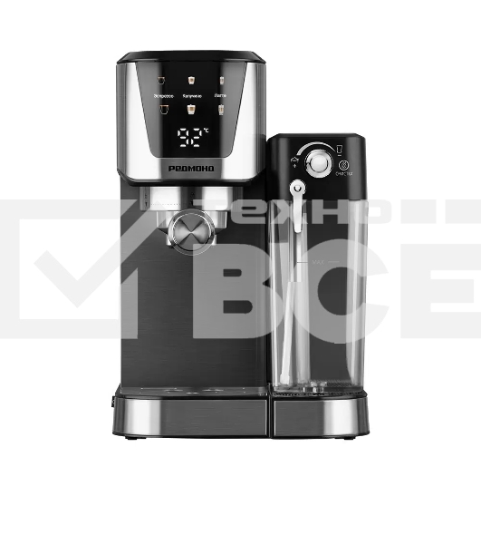 Кофеварка рожковая Redmond CM715 серебристый/черный, исп. кофе - молотый, 1 л, 1350 Вт, 15 Бар