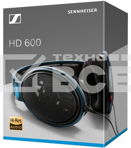Наушники SENNHEISER HD 600 {Наушники накладные открытые 12-39000Гц 3м gold 3.5мм 97дБ}