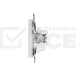 Розетка Intro Accent 6-201-01 2Р 16А-250В IP20 СУ AL/CU белый Б0063653, фото3