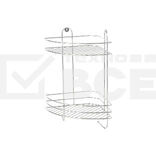 Полка угловая двухъярусная РЫЖИЙ КОТ Vento Plus 23*23*41,5 см хром (310848)