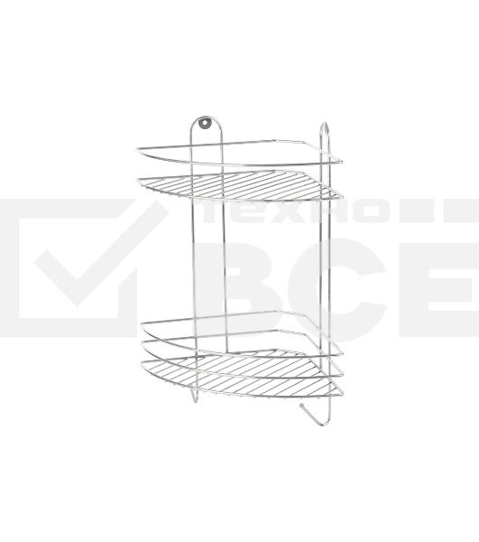 Полка угловая двухъярусная РЫЖИЙ КОТ Vento Plus 23*23*41,5 см хром (310848)