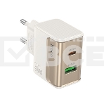 Сетевое зарядное устройство HOCO CS71A 1USB+1Type-C 3.0A PD20W+QC3.0 белый, фото 1