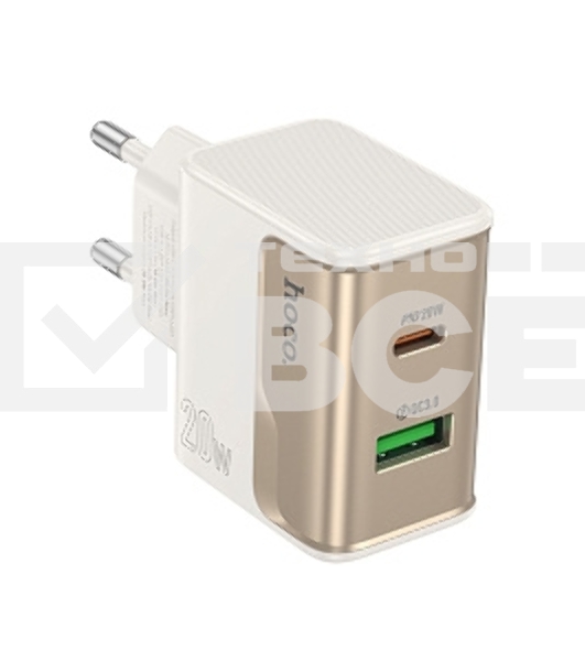 Сетевое зарядное устройство HOCO CS71A 1USB+1Type-C 3.0A PD20W+QC3.0 белый