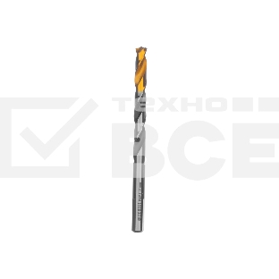 Сверло спиральное по металлу Denzel 8 x 117мм, Р6М5, Golden Tip, многогранная заточка