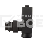 Набор дизайн-вентилей CUBE, угловой черный 1/2