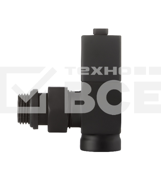 Набор дизайн-вентилей CUBE, угловой черный 1/2