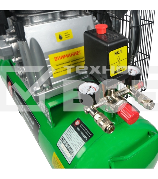 Компрессор ременной КАЛИБР КМ-2100/50РУ поршневой масляный, 2100 Вт, 275л/мин, 10 бар