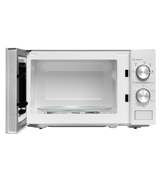 Микроволновая печь BBK 20MWS-764M/S серебристый, 20 л, 700 Вт, переключатели - поворотный механизм