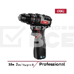 Дрель-шуруповерт Deli DE-CZ16-1A2, Аккумуляторная, 16В, 1 АКБ, Ударная, Сумка, фото 1