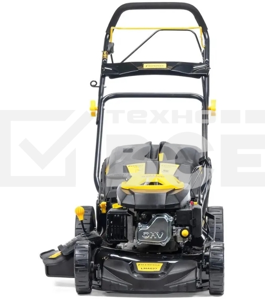 Газонокосилка Champion LM4627 (2,6кВт привод травосб.60л. шир.460мм 25-75мм 31,6кг 3в1)(Газонокосилка самоходная, Объем двигателя 139 см3, вес без травосборника 31,6 кг, Объем топливного бака 1,0 л, Мощность 2,6/3,5 кВт/л.с., объем травосборника 60 л, ширина среза 460 мм, высота среза 25-70 мм.)