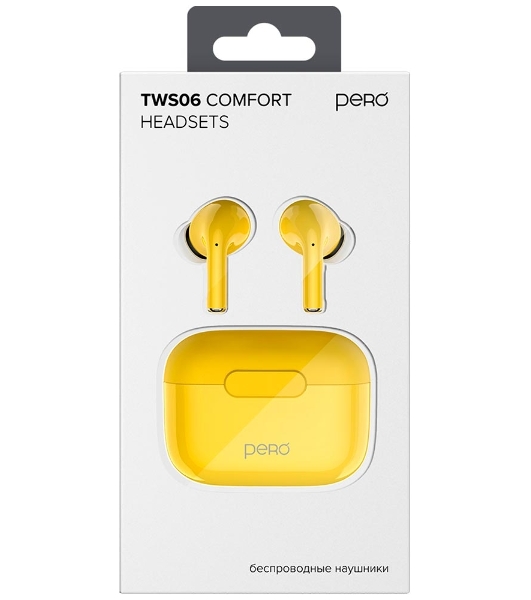 Беспроводные наушники PERO TWS06 COMFORT Yellow