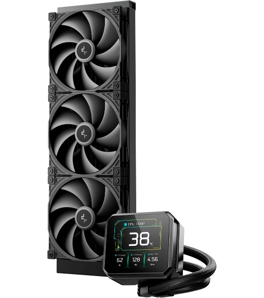 Система водяного охлаждения Deepcool Spartacus 420 ARGB Soc-AM5/AM4/1200/1700/1851 черный 4-pin 32.89dB Al LCD 2647gr Ret (R-SPT420-BKDSMP-G-1)