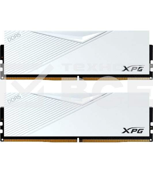 Оперативная память XPG Lancer, DDR5, 64GB (2x32GB), 6000MHz, CL30, с радиаторами, белый