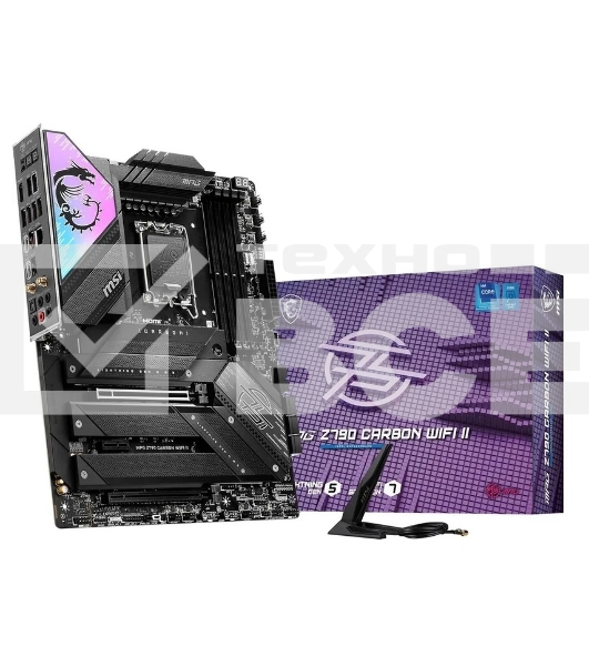 Материнская плата MSI MPG Z790 CARBON WIFI II, LGA 1700, Intel Z790, 4xDDR5, 6xSATA, 5xM.2, 1xPCIe 5.0 x16, 1xPCIe 4.0 x16, 1xPCIe x1, 1xHDMI, 1x 2.5Gb LAN, 6xUSB-A 3.2 Gen 2, 2xUSB-A 3.2 Gen 1, 1xUSB-C 3.2 Gen 2, 1xUSB-C 3.2 Gen 2x2, 5x3.5 мм, 7.1, ATX