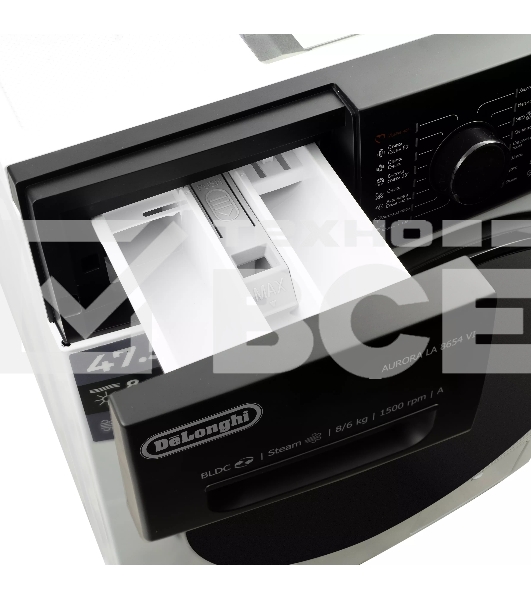 Стирально-сушильная машина DeLonghi AURORA LA 8654 VI белый, загрузка фронтальная 8 кг, 1500 об/мин., класс: А