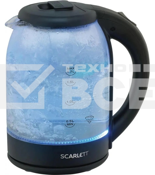 Чайник Scarlett SC-EK27G90 (черный) Мощность, Вт: 1800; Объем, л: 1.7