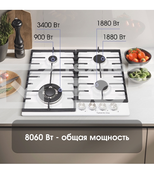 Газовая варочная панель Zigmund & Shtain G 20.6 W белый