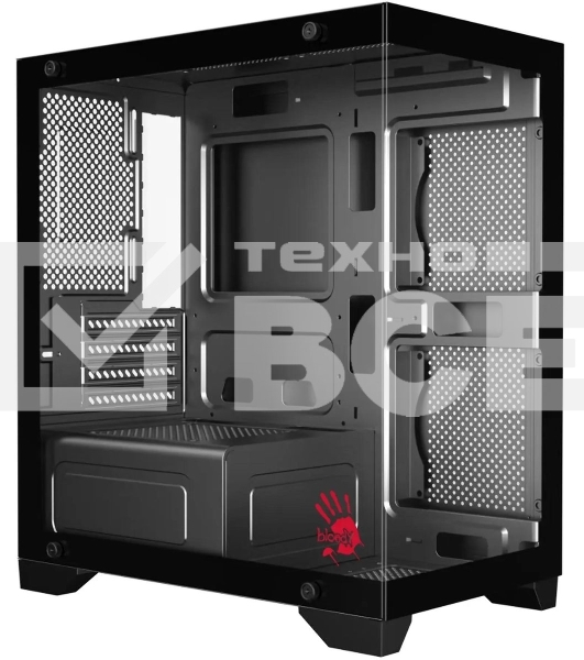 Компьютерный корпус Bloody BD-CC103F черный без БП mATX 7x120mm 1xUSB2.0 1xUSB3.0 audio bott PSU