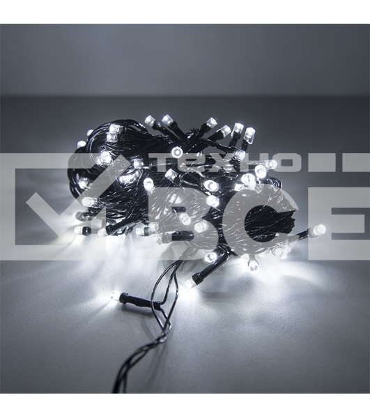 Гирлянда светод. рисовая Funray RL-110W, 10м, 100LED, хол.белый, темно-зел. шнур 0,7м, контроллер