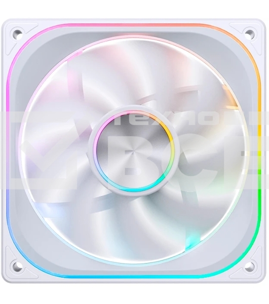 Вентилятор для корпуса JONSBO ZA-120WR Reverse (120x120x28мм, 4-pin PWM, ARGb, 62.4CFM, 37.3dBA, 2400RPM, белый)