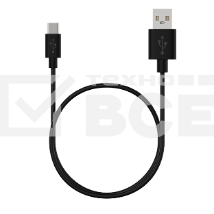 Кабель Maxvi MC-02 black USB-A - Type-C ток макс. нагрузки 2А, макс. напряжение 5V, длина кабеля 1м, материал PVC, черный