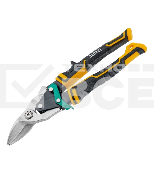 Ножницы по металлу Denzel 270 мм, прямой и правый рез,сталь-СrMo, трехкомп.рук-ки