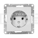 Механизм розетки EKF UP1-SOA-110 16А, с заземлением, без шторок, алюминий Эпика, фото10