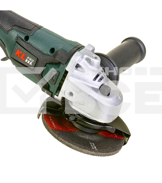 Угловая шлифовальная машина бесщеточная (болгарка) аккумуляторная KLPRO KLAT18B-20 (18В, Li-ion-2шт, 2.0Ач, 115мм, М14, 8500 об/мин З/У,сумка)
