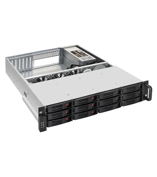 Серверный корпус ExeGate Pro 2U550-HS12 (RM 19', высота 2U, глубина 550, Redundant БП 2x1000W, 12xHotSwap, USB)