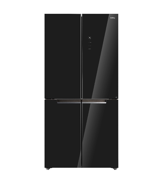 Холодильник Korting KNFM 84177 GN черный стекло трехкамерный 305/169л морозилка снизу, No Frost