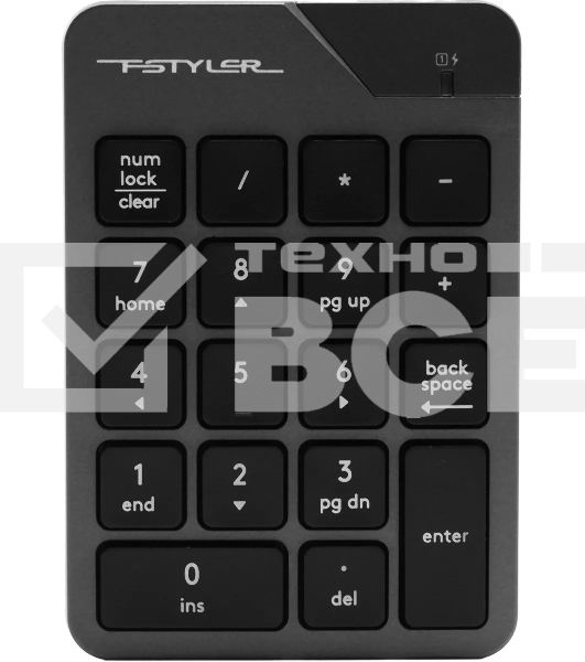 Числовой блок A4Tech FGK21C беспроводной, USB, Радиоканал, серый