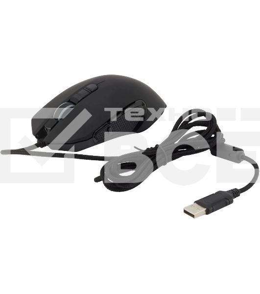Мышь проводная Acer OMW160 черный, 6400 dpi, USB, кнопки - 8
