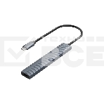 Концентратор Vention OTG USB 3.2 Gen 2 Type-C на 4 USB порта + USB-C PD Серый - 0.15м., фото 1