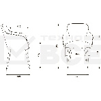 Кресло офисное Бюрократ CH-380F серая жемчужина Italia 26, на ножках, металл черный, фото7