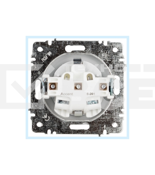 Розетка Intro Accent 6-201-01 2Р 16А-250В IP20 СУ AL/CU белый Б0063653