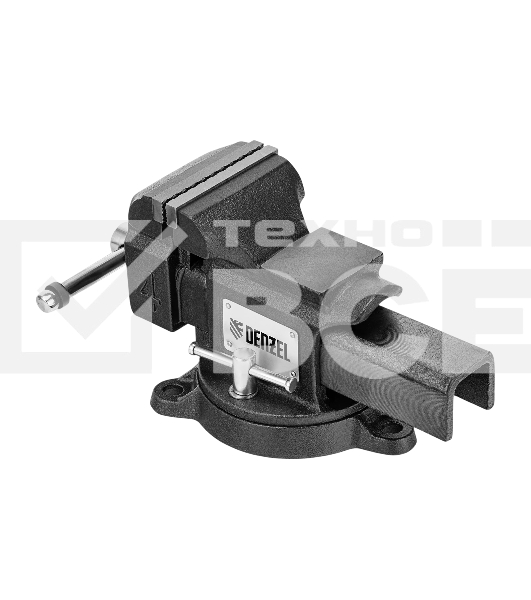 Тиски слесарные Denzel BVH-100 100 мм, поворотные, стальная направляющая, с наковальней