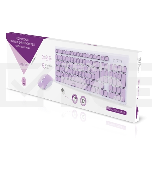 Комплект клавиатура+мышь Smartbuy (SBC-250288AG-WV) ONE 250288AG бело-сиреневый