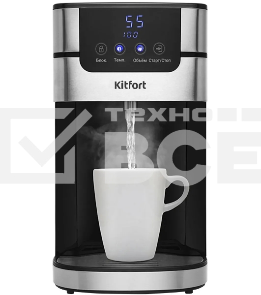 Термопот Kitfort КТ-2501 4 л, 2618Вт, черный/серебристый