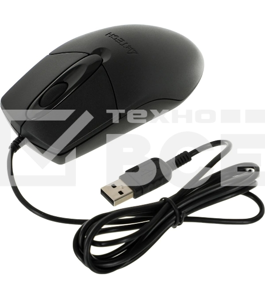 Мышь проводная A4Tech OP-720 черный, 1200 dpi, USB, кнопки - 3