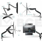 Кронштейн для 2 мониторов ONKRON G200 для монитора 13'-32' настольный, черный, фото7