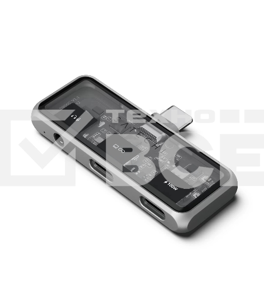 USB-концентратор Satechi Mobile XR Hub with Audio (2х USB Type-C, Mini jack), до 100 Вт, Серый Док-станция ST-HXRAJM