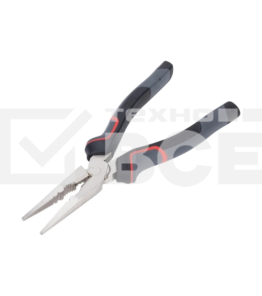 Плоскогубцы удлиненные Deli DL0104 200 мм, Cr-V, эксцентриковый шарнир, антикоррозийное покрытие, трехкомпонентная прорезиненная рукоять