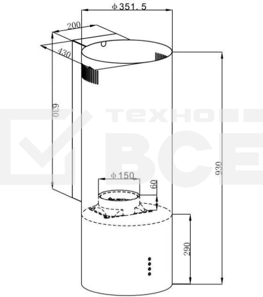 Вытяжка Maunfeld LEE WALL 35 БЕЛЫЙ
