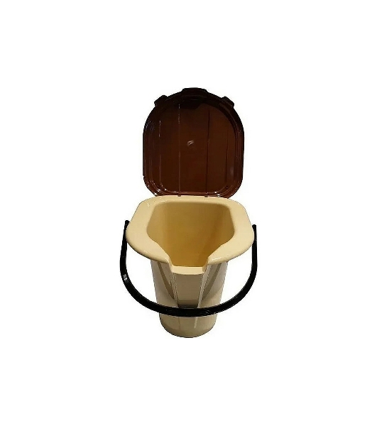 Ведро-туалет 19л бежевый/коричневый ЭлБЭТ (83192)