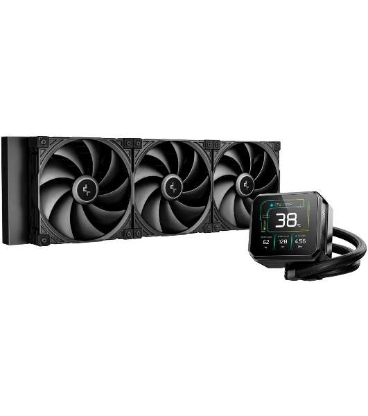 Система водяного охлаждения Deepcool Spartacus 420 ARGB Soc-AM5/AM4/1200/1700/1851 черный 4-pin 32.89dB Al LCD 2647gr Ret (R-SPT420-BKDSMP-G-1)